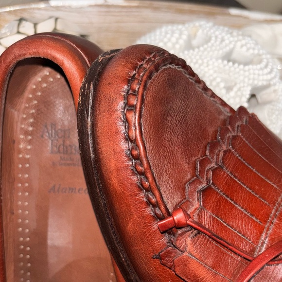Allen Edmonds Alameda Kiltie Tie Loafer Calf Leather Chili SZ 9   Made in USA - Picture 3 of 10